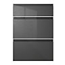 IT Kitchens Marletti Gloss anthracite Drawer front (W)500mm, Pack of 3