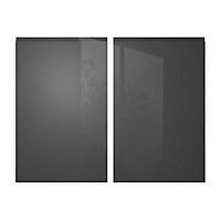 IT Kitchens Marletti Gloss anthracite Larder Cabinet door (W)600mm (H)956mm (T)19mm, Pack of 2
