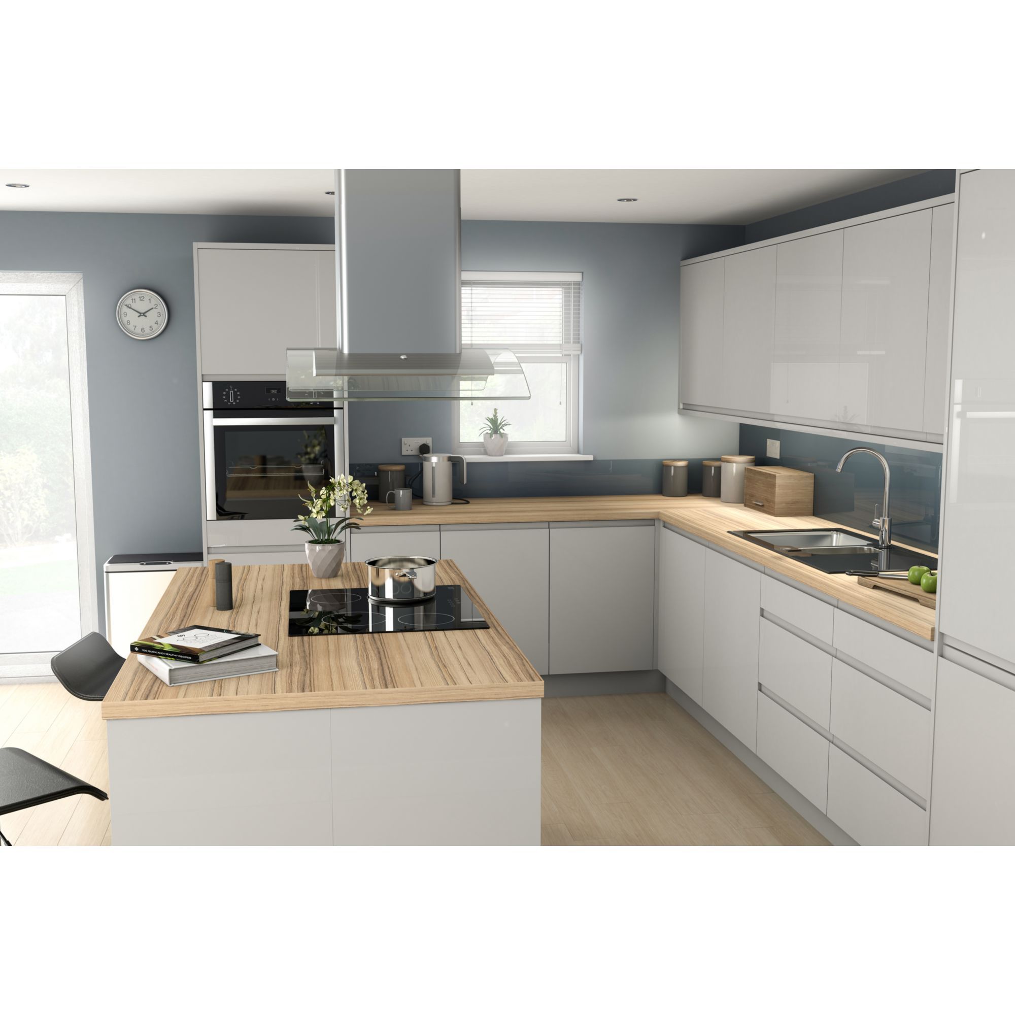 B Q Kitchen Cupboard Doors Grey Gloss Kitchen Ideas