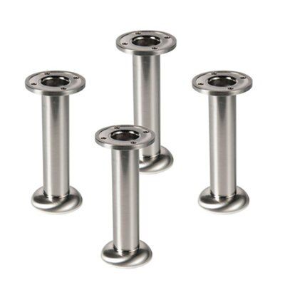 IT Kitchens Nickel effect Modern Cabinet leg (Dia)64.2mm (H)150mm, Pack of 4