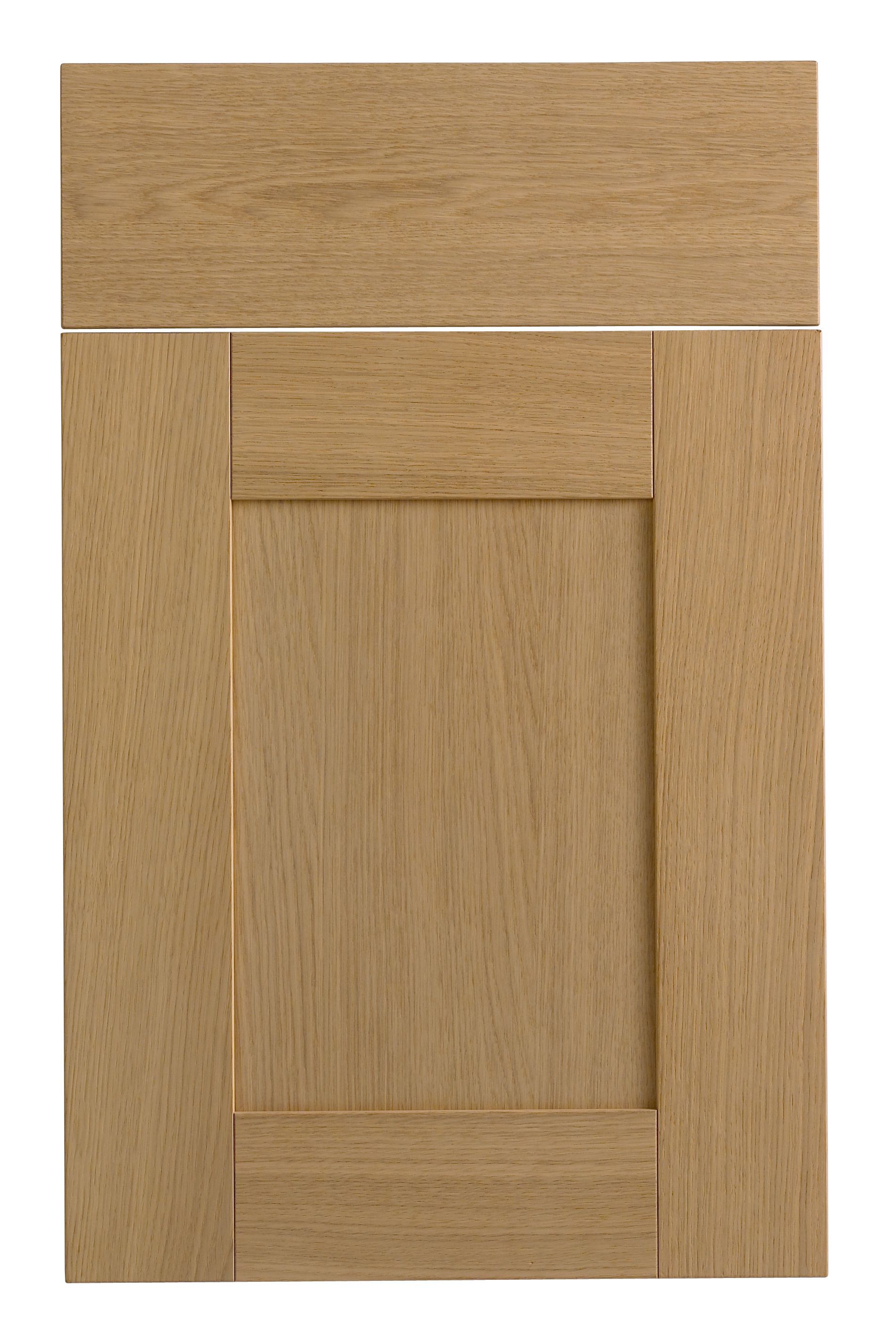 IT Kitchens Oak Veneer Shaker Drawerline door & drawer front, (W)450mm