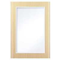 IT Kitchens Sandford Textured Oak Effect Slab Glazed Cabinet door (W)500mm (H)715mm (T)18mm