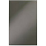 IT Kitchens Santini Gloss Anthracite Slab Tall larder Cabinet door (W)600mm (H)2092mm (T)18mm, Set of 2