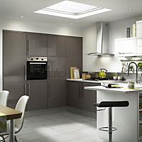 IT Kitchens Santini Gloss Anthracite Slab Tall Larder Panel (H)2305mm (W)620mm