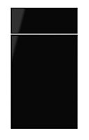 IT Kitchens Santini Gloss black Drawerline door & drawer front, (W)400mm (H)715mm (T)18mm