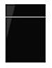 IT Kitchens Santini Gloss black Drawerline door & drawer front, (W)500mm (H)715mm (T)18mm