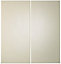 IT Kitchens Santini Gloss Cream Slab Base corner Cabinet door (W)925mm (H)720mm (T)18mm, Set of 2