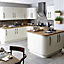 IT Kitchens Santini Gloss Cream Slab Tall corner Cabinet door (W)250mm (H)895mm (T)18mm, Set of 2