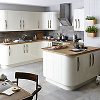 IT Kitchens Santini Gloss Cream Slab Wall corner Cabinet door