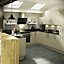 IT Kitchens Santini Gloss Grey Slab Base end panel (H)720mm (W)570mm