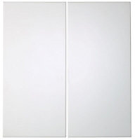 IT Kitchens Santini Gloss White Slab Base corner Cabinet door (W)925mm, Set of 2