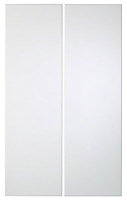 IT Kitchens Santini Gloss White Slab Wall corner Cabinet door (W)250mm (H)715mm (T)18mm, Set of 2