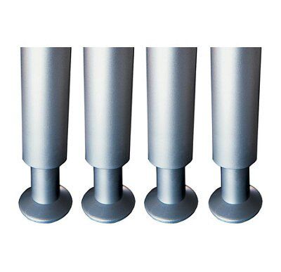IT Kitchens Silver effect Cabinet leg (Dia)80mm (H)150mm, Pack of 4