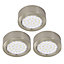 IT Kitchens Stainless steel effect Mains-powered LED Cabinet light (L)73mm (W)72mm, Pack of 3