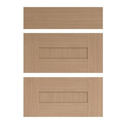 IT Kitchens Westleigh Textured Oak Effect Shaker Drawer Front (W)600mm ...