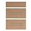 IT Kitchens Westleigh Textured Oak Effect Shaker Drawer front (W)600mm, Set of 3