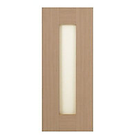 IT Kitchens Westleigh Textured Oak Effect Shaker Glazed Cabinet door (W)300mm (H)715mm (T)18mm
