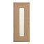 IT Kitchens Westleigh Textured Oak Effect Shaker Glazed Cabinet door (W)300mm (H)715mm (T)18mm