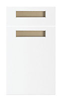 IT Kitchens White Gloss With Integrated Handles Gloss white Drawerline door & drawer front, (W)400mm (H)715mm (T)18mm