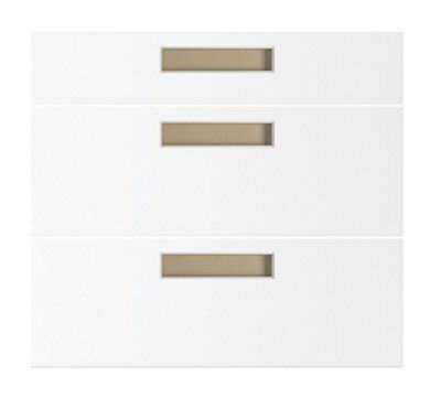 IT Kitchens White Gloss With Integrated Handles White Drawer front, Set ...