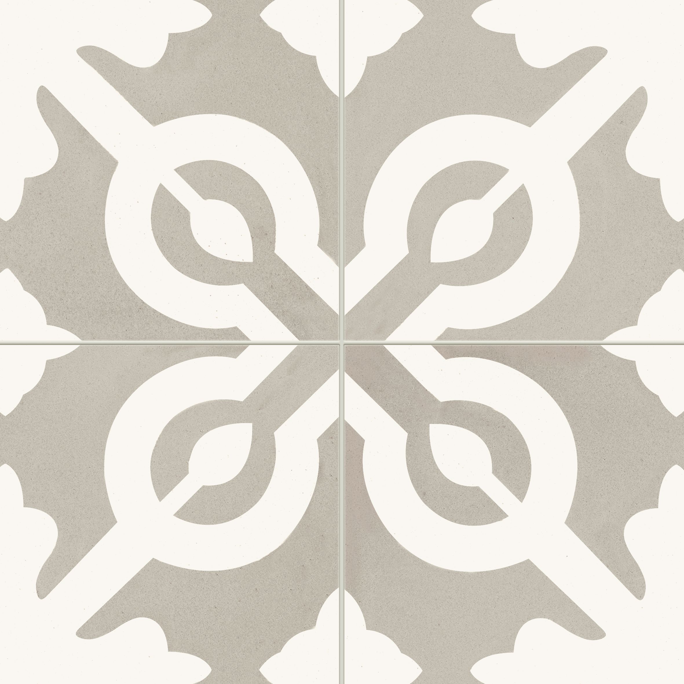 Italo Grey & white Flower mosaic Stone tile effect Textured Click vinyl Flooring Sample