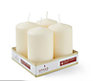 Ivory Unscented Pillar candle, Pack of 4