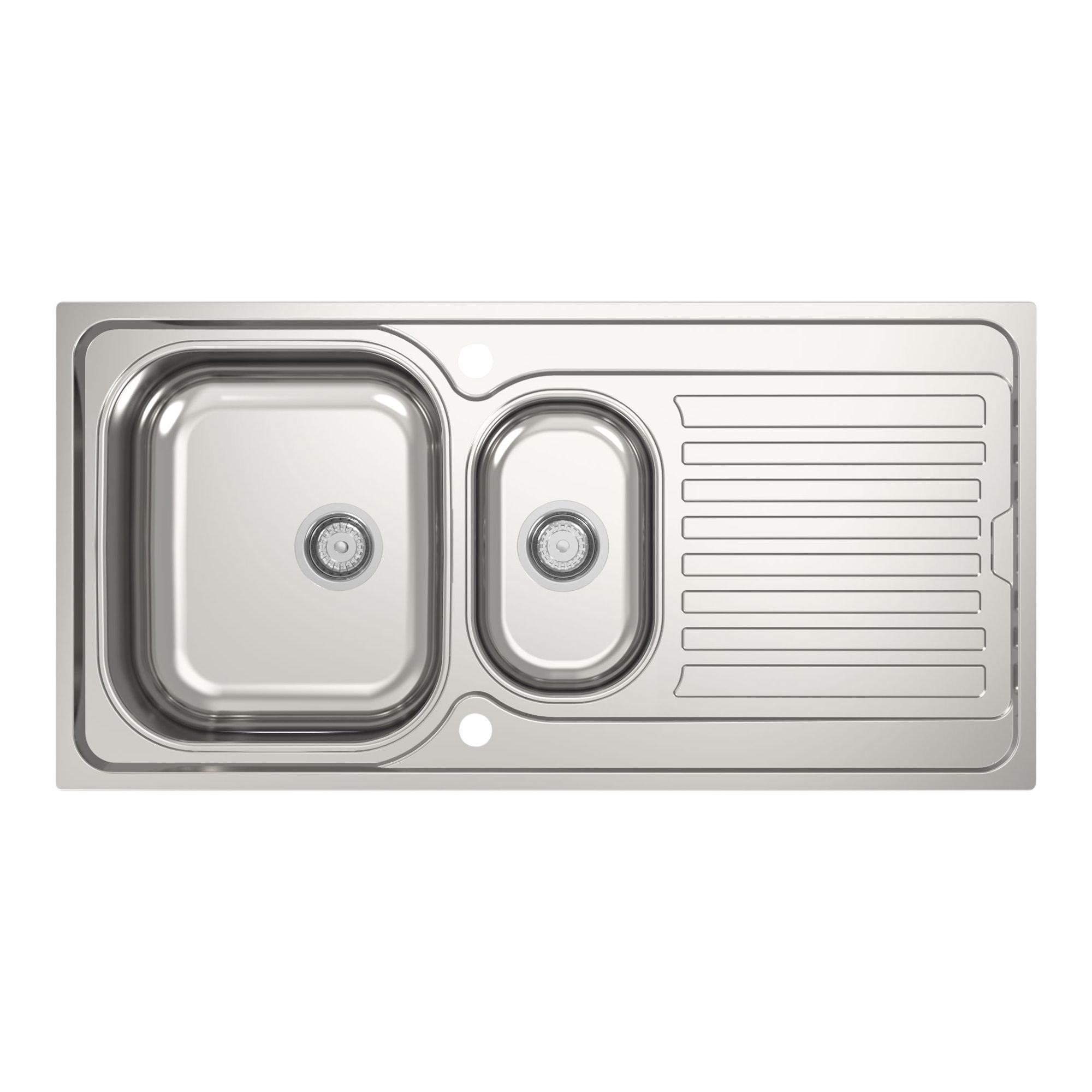 Jabiri Satin Stainless steel 1.5 Bowl Kitchen sink 1000mm x 500mm
