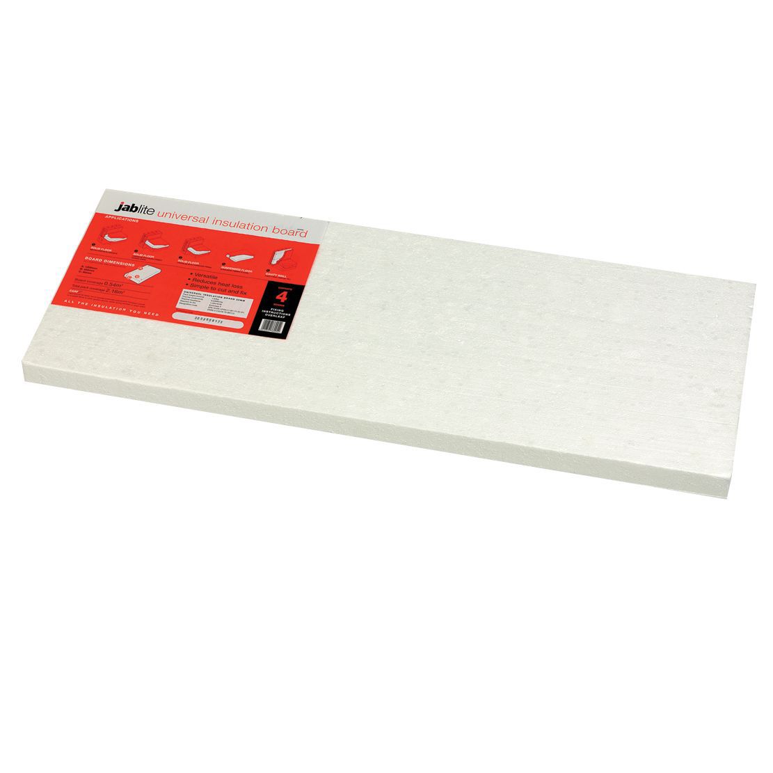 Jablite Polystyrene 50mm Insulation board (L)1.2m (W)0.45m