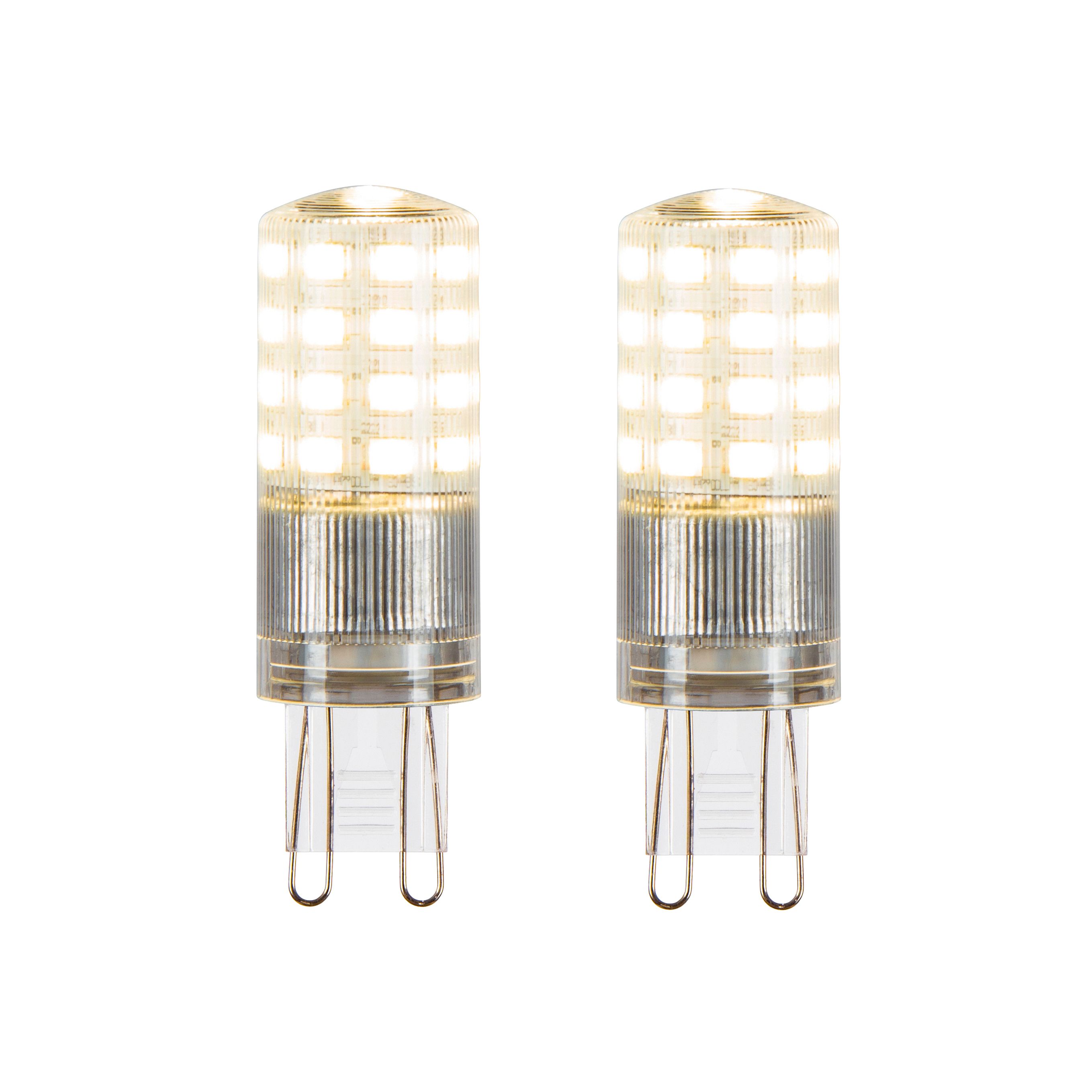 Jacobsen G9 4W 470lm 300° Clear Capsule Warm white LED Dimmable LED Light bulb, Pack of 2