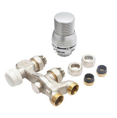 Jaga COLO013425 Grey Straight Thermostatic Radiator valve