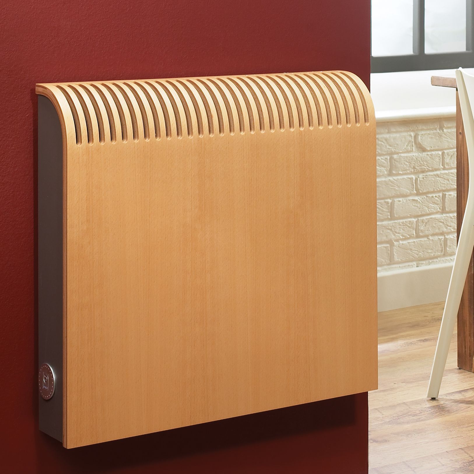 Jaga Knockonwood Beech effect Horizontal Designer Radiator, (W)600mm x (H)550mm
