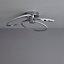Jago Brushed Acrylic & steel chrome effect 3 Lamp Ceiling light
