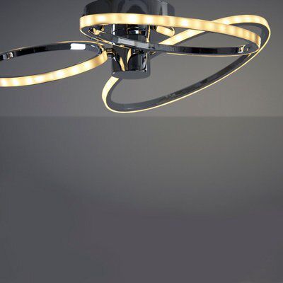 Jago Brushed Acrylic & steel chrome effect 3 Lamp Ceiling light