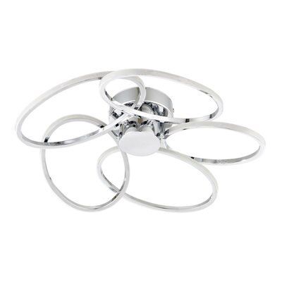 Jago Brushed Acrylic & steel chrome effect 5 Lamp Ceiling light