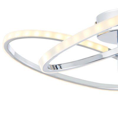 Jago Brushed Acrylic & steel chrome effect 5 Lamp Ceiling light