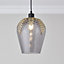 Jardin Floral gold Smoked effect LED Pendant ceiling light, (Dia)200mm