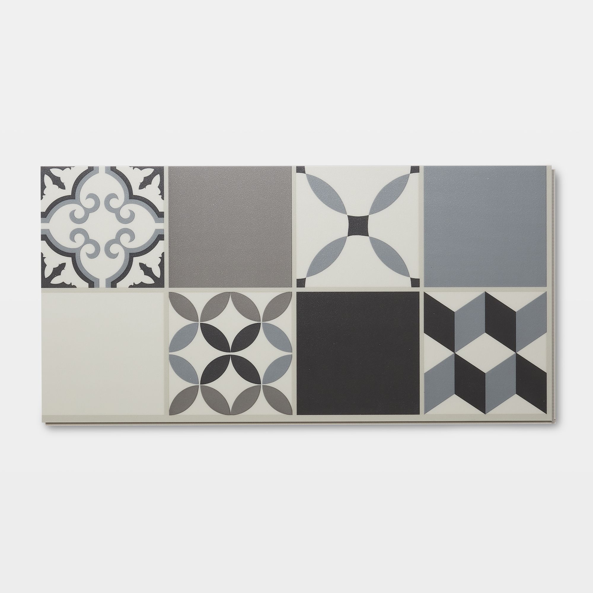 Jazy Beige & grey Mosaic effect Click vinyl Flooring Sample