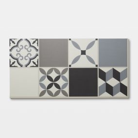 Jazy Beige & grey Mosaic effect Tile Sample of 1