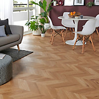 Jazy Brown Natural Wood effect Click fitting system Vinyl plank, Sample