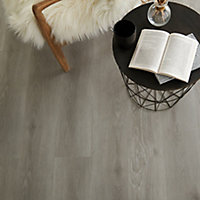 Jazy Grey Natural Wood effect Click fitting system Planks, Sample