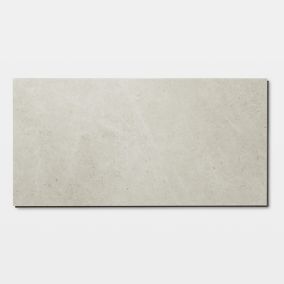 Jazy Ivory Plain Stone effect Click fitting system Tiles, Sample