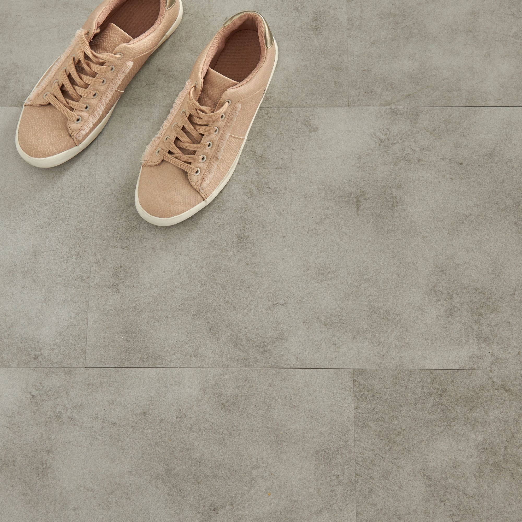 Jazy Light Grey Stone effect Click vinyl Flooring Sample - 4