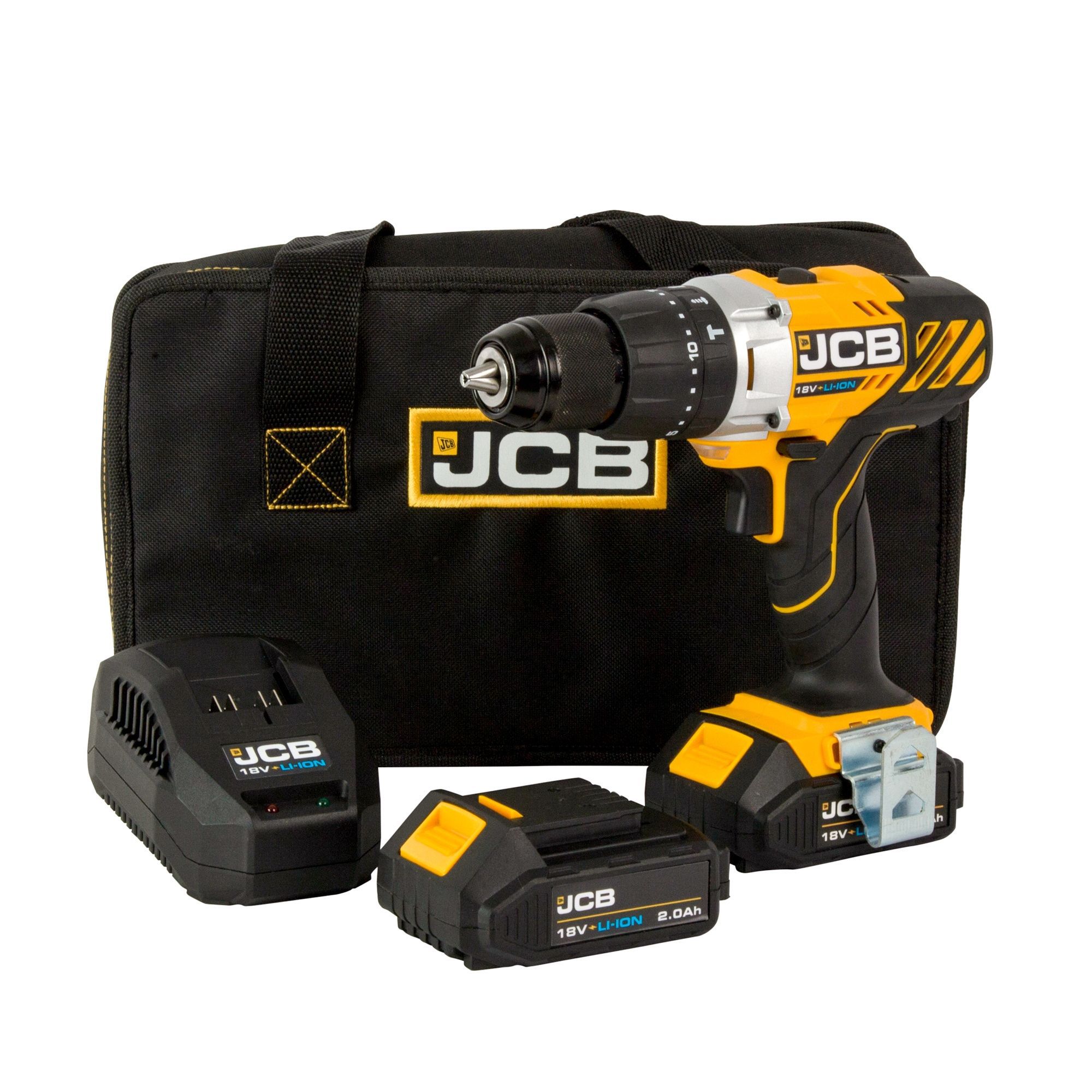 JCB 18V Li-ion Cordless Combi drill (2 x 2Ah) - JCB-18CD-2