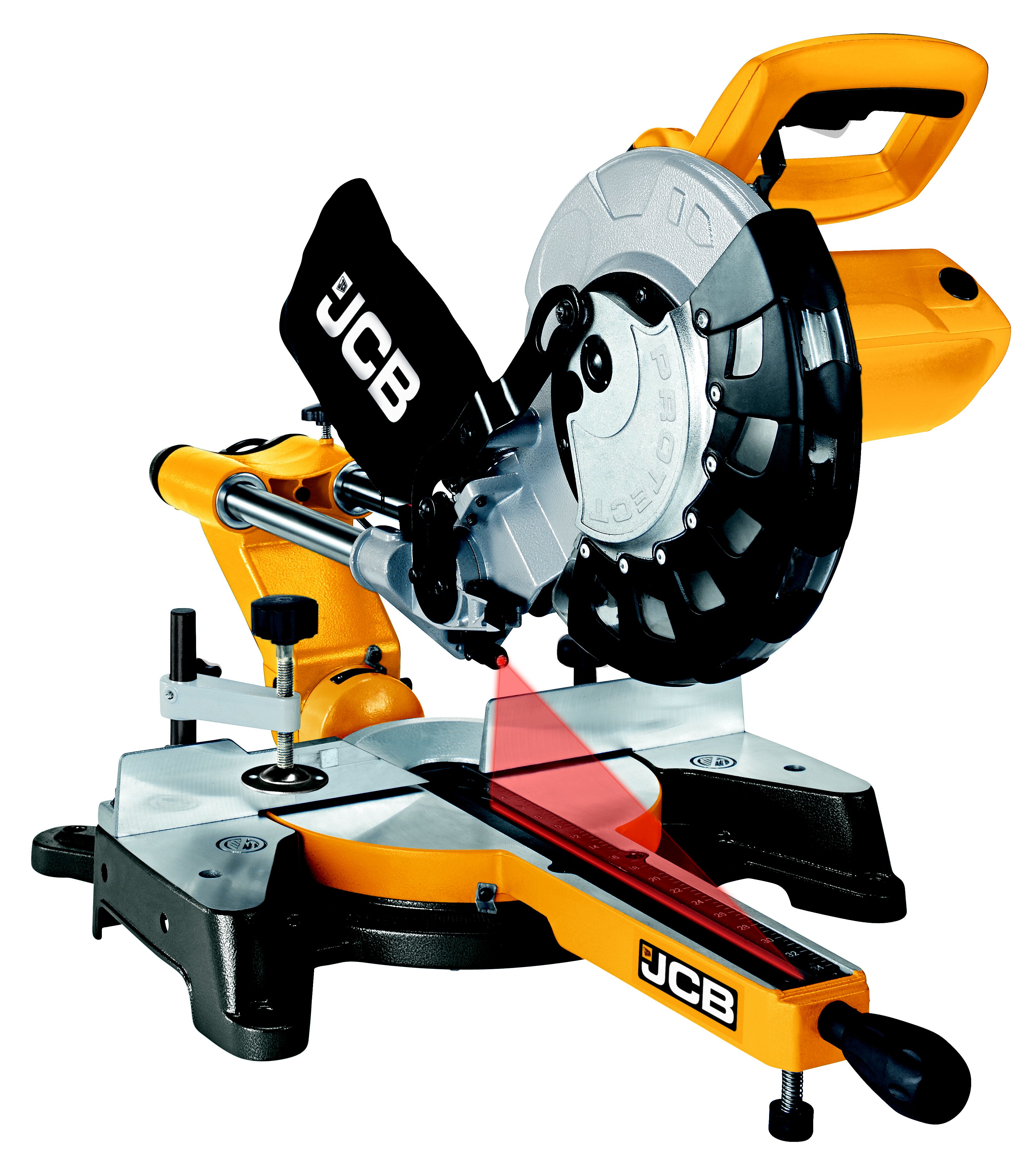 JCB 2000W 240V 254mm Sliding mitre saw JCBMS254S DIY at B&Q