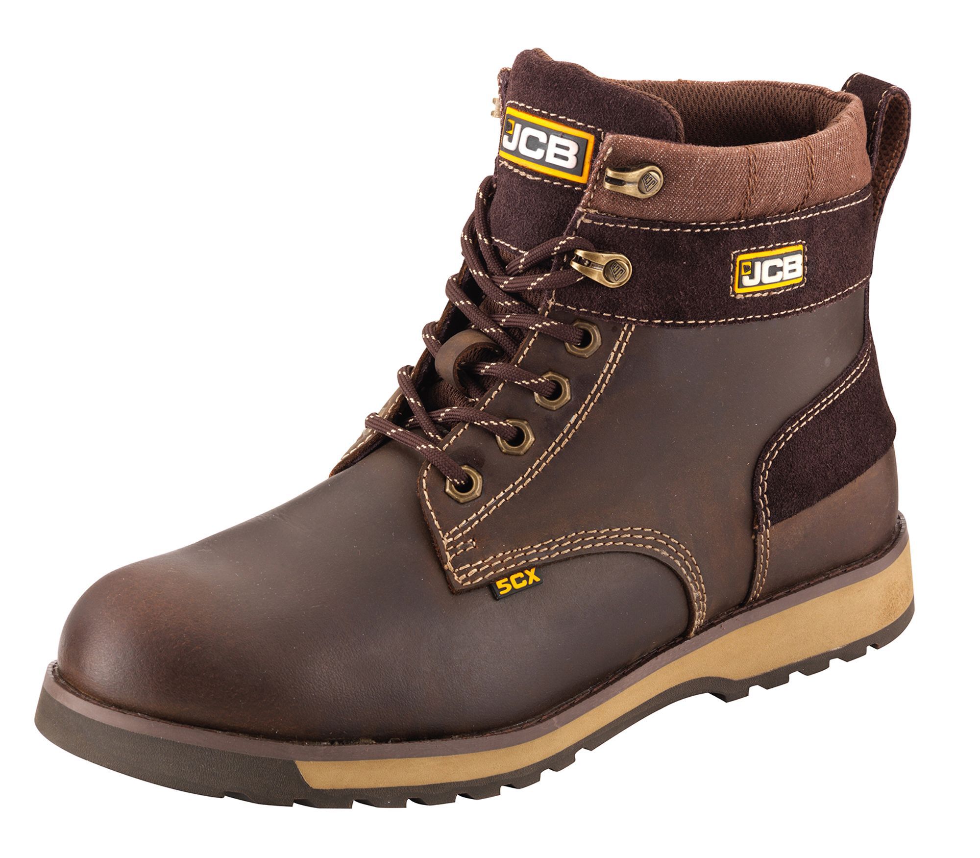 JCB 5CX Brown Safety boots, Size 12