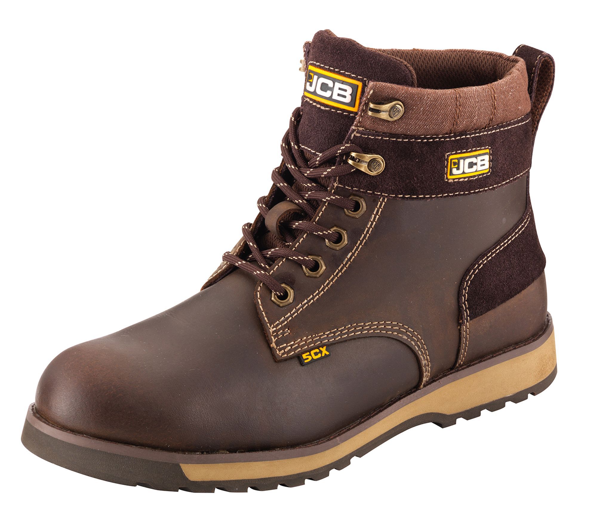 JCB 5CX Brown Safety boots, Size 7