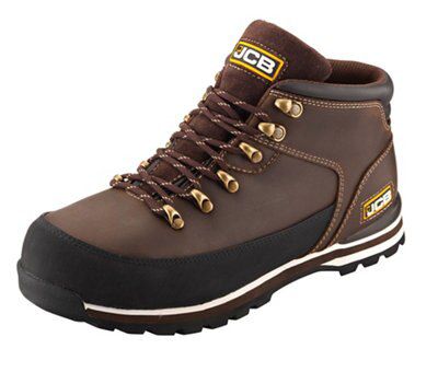 Chaussure De Sécurité JCB 3CX – Botte Randonnée Unisexe – Cuir, Textile, Semelle Synthétique – Tige Cheville