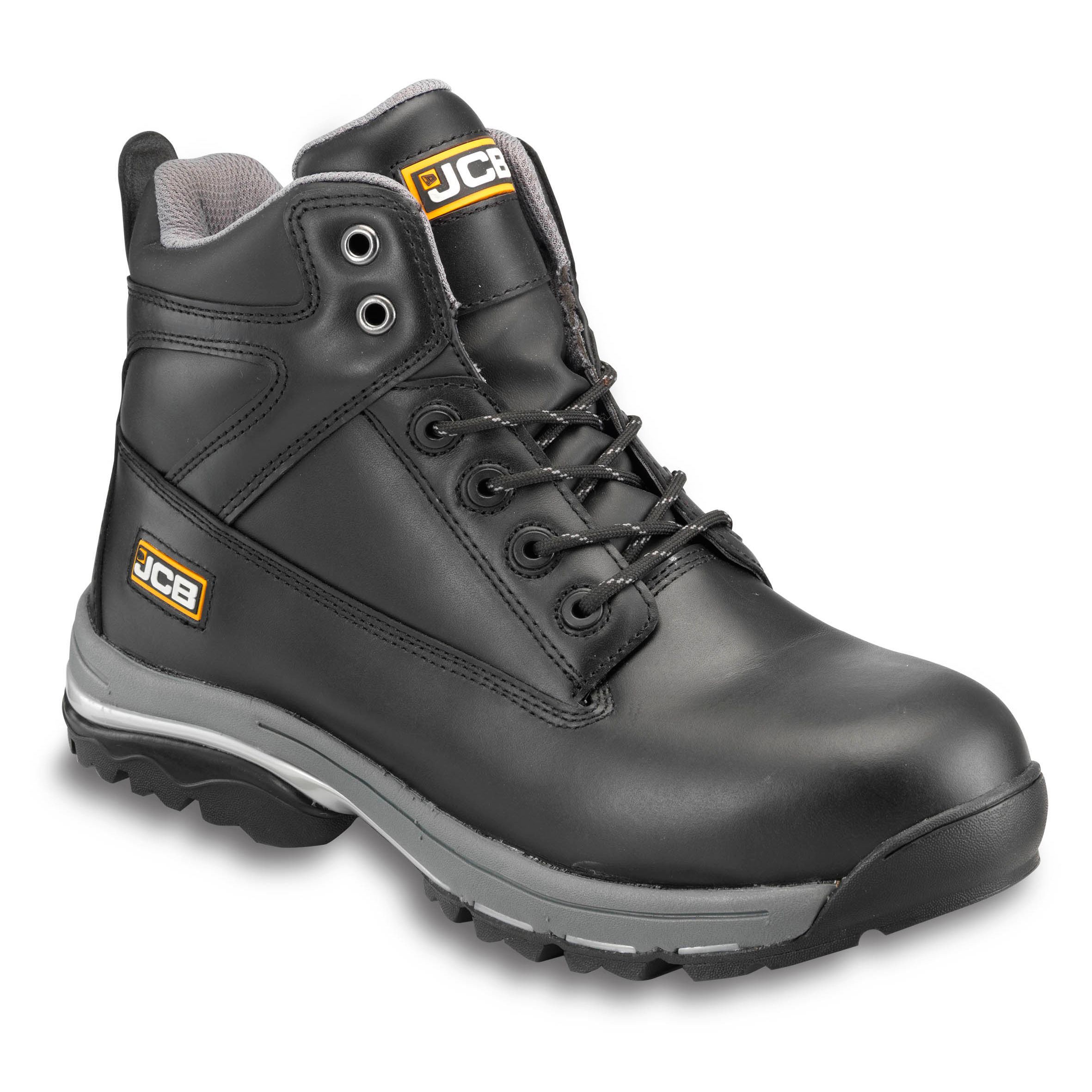 JCBWorkmaxBlackSafety boots, Size 10 DIY at B&Q