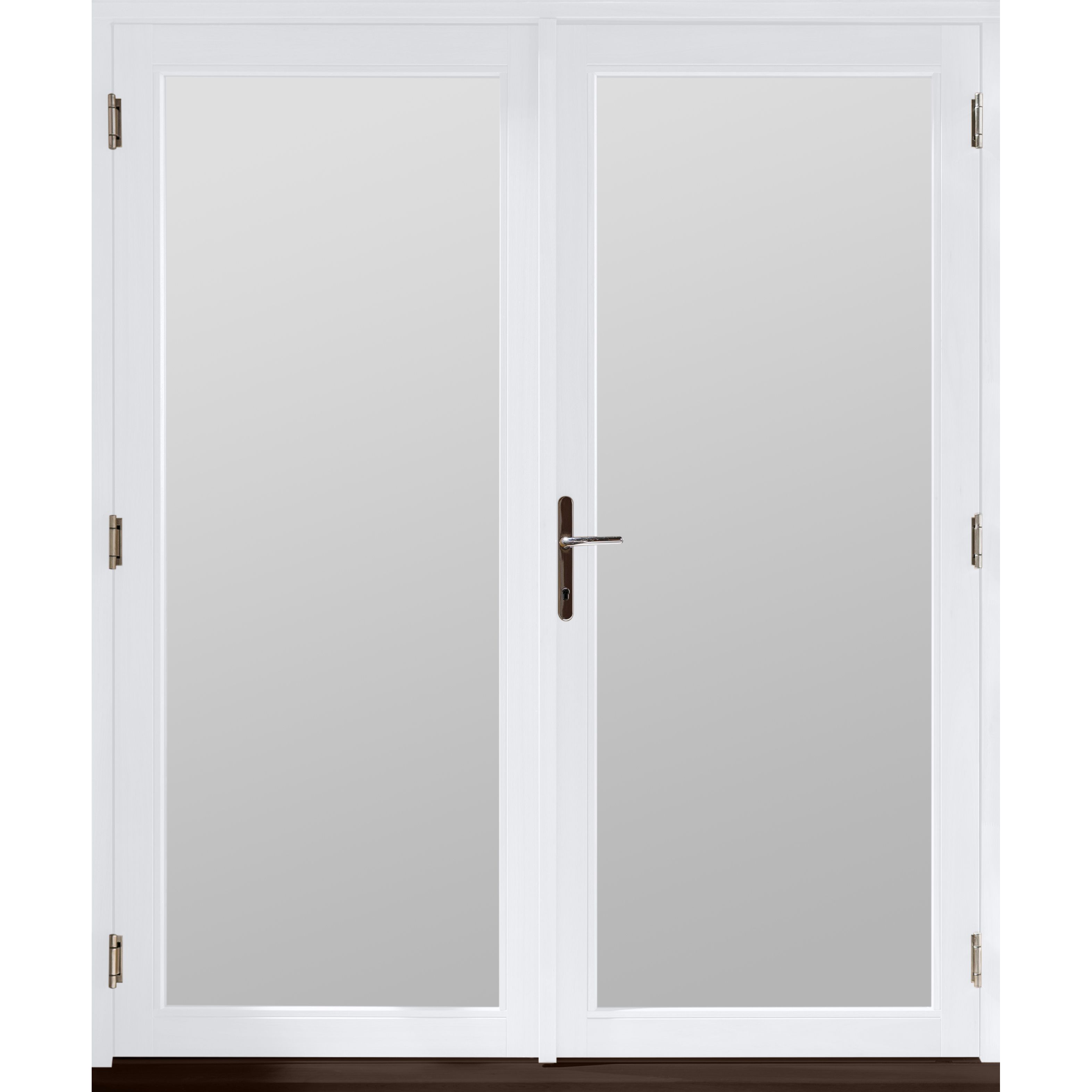 Jeld-Wen 1 Lite Glazed White Hardwood External French Door set, (H)2094mm (W)1494mm