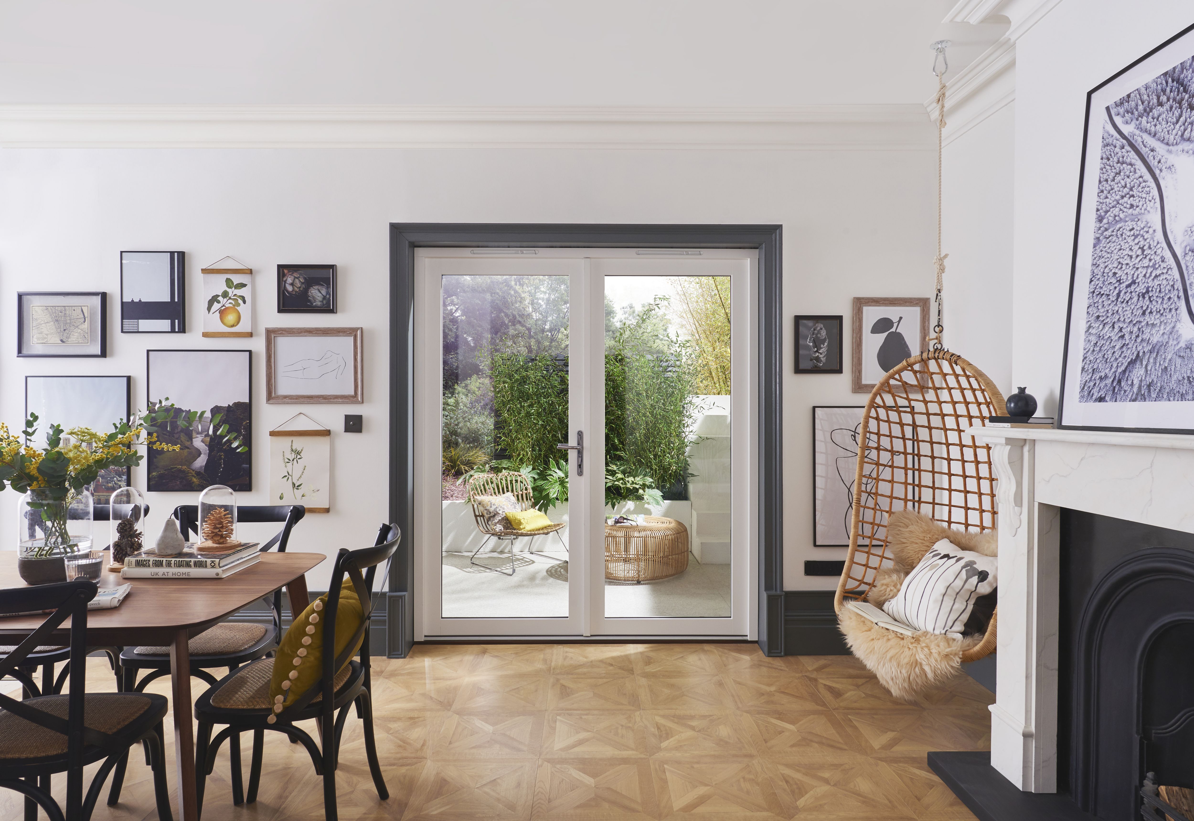 Jeld-Wen 1 Lite Glazed White Hardwood External French Door set, (H)2094mm (W)1494mm